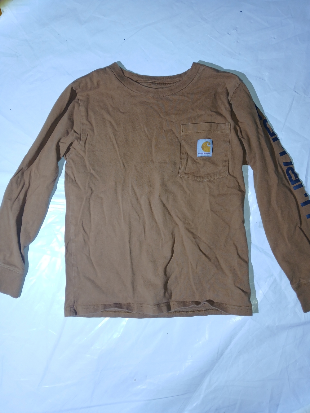 Carhartt Kids Brown Long Sleeve Tee w/ Pocket Logo | Size S (Boy) | Like New